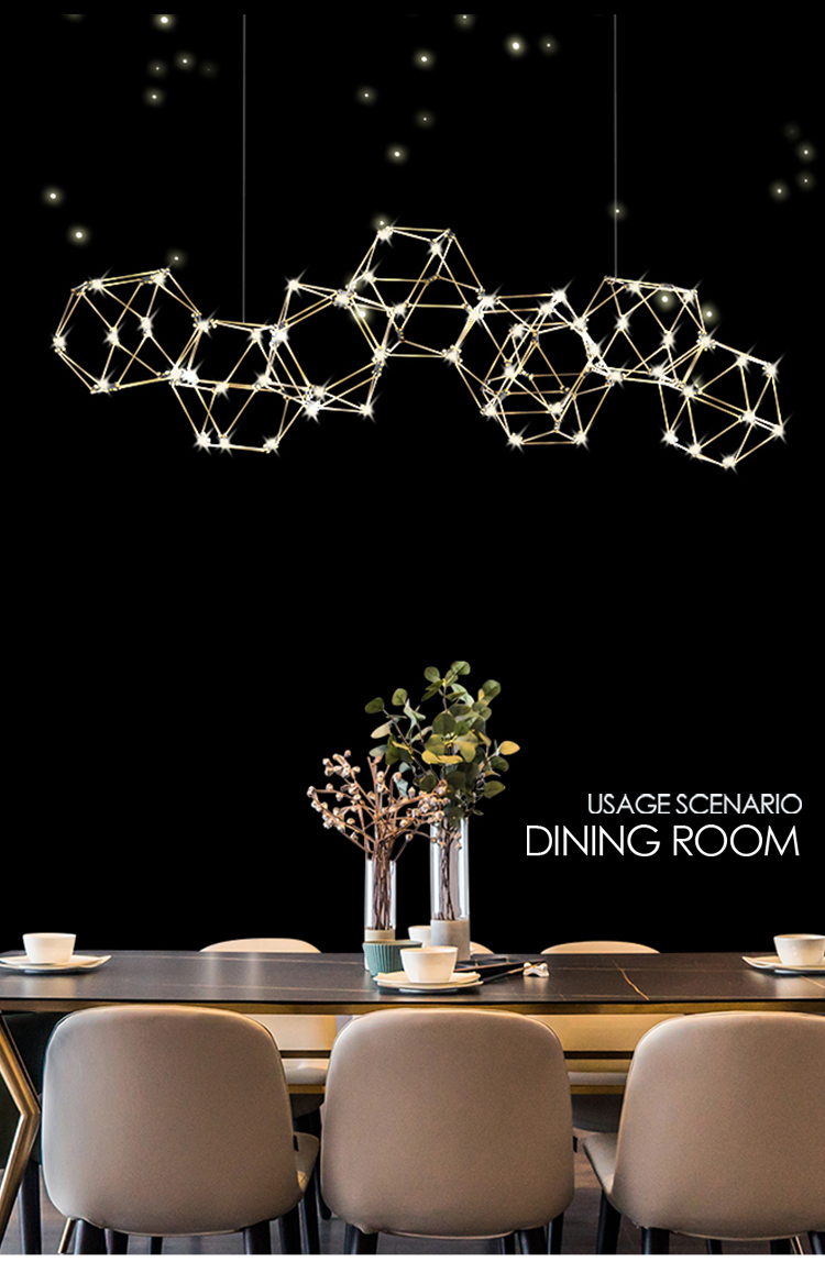 Hot selling modern colourful iron hanging firefly led chandelier pendant lights for living room bedroom dining room