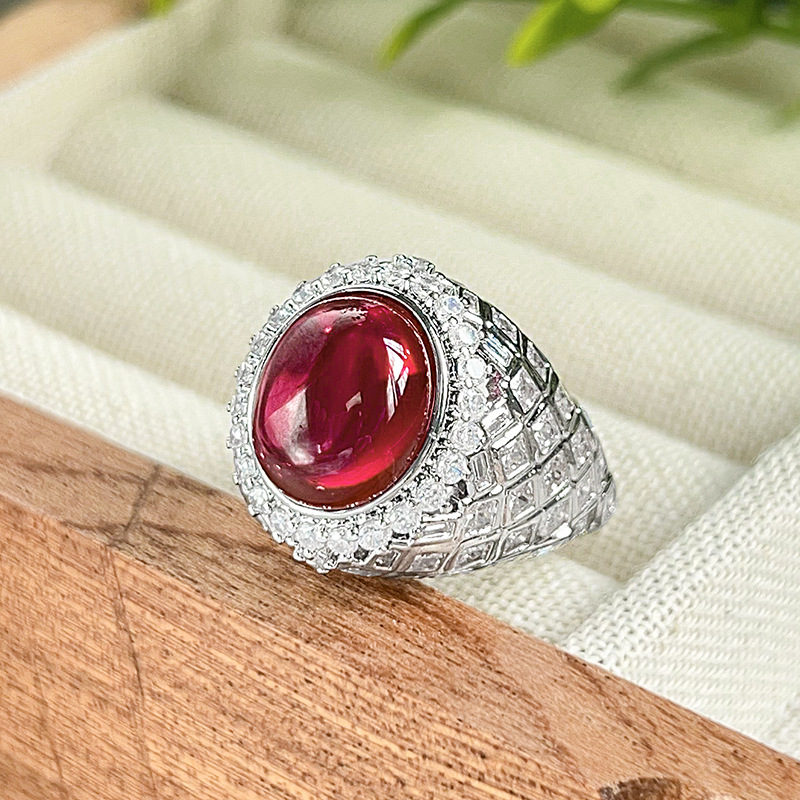 adjustable size Red corundum ring