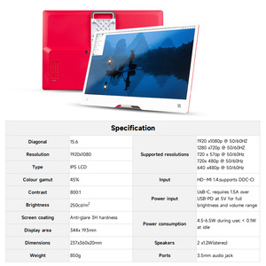 Display ufficiale Raspberry Pi 15.6 pollici 1080P HD costruito in doppio altoparlanti progettato per la serie Raspberry Pi - Product Image 5