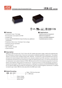 Meanwell irm02シリーズ2Wシングル出力カプセル化タイプMeanWell 3.3V 5V 9V 12V 15V 24V 600mA 400mA 222mA 167mA 133mA 83mA - Product Image 2
