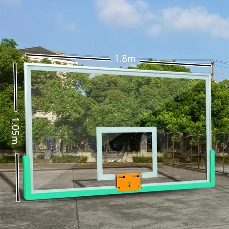 FIBA-aros de baloncesto de vidrio templado para adultos, aro de baloncesto y tablero trasero de 45 cm, 12mm