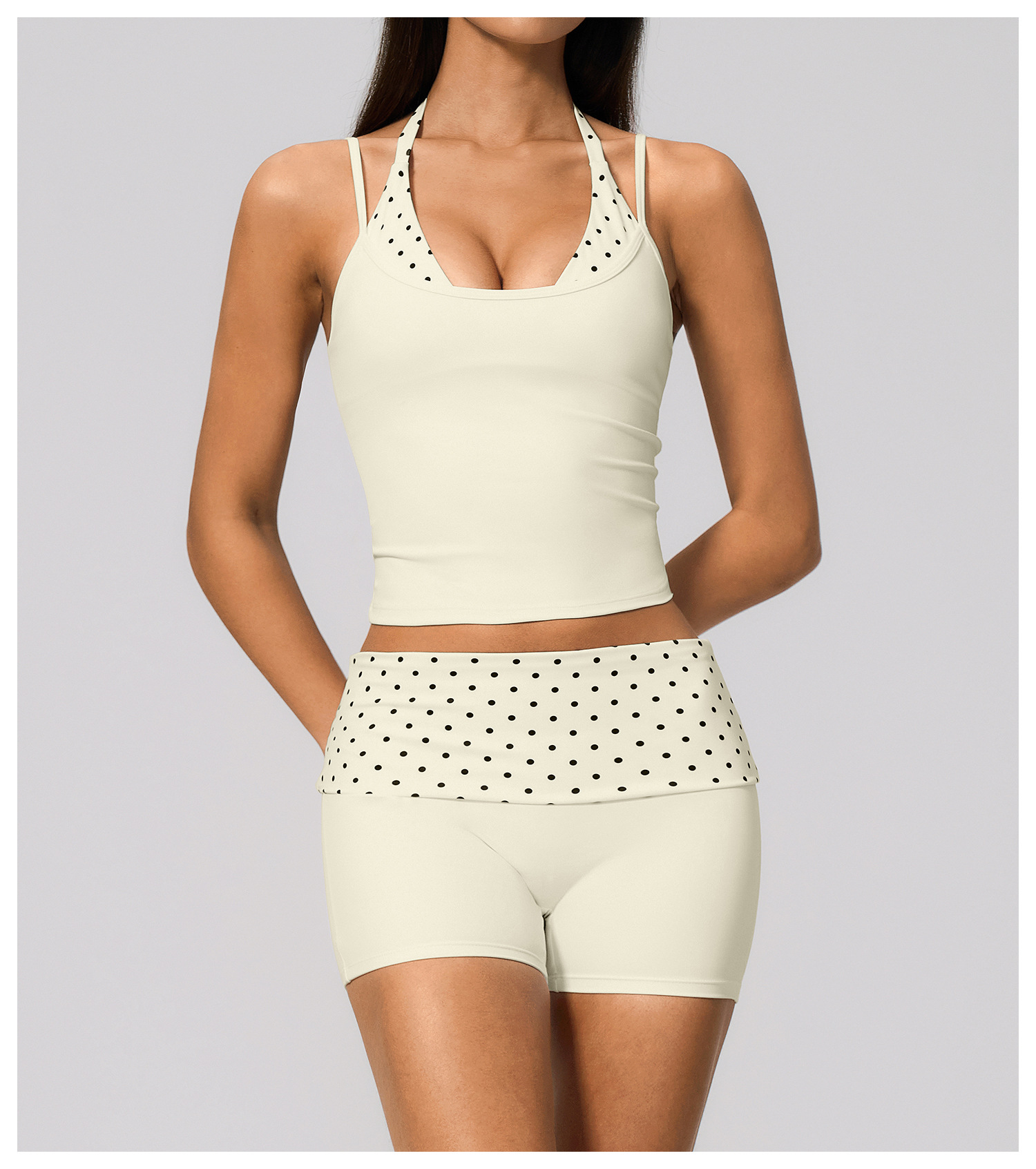 white shorts set