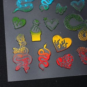 Wholesale Colorful Nail Stickers Cartoon <strong>Cute</strong> <strong>3D</strong> Laser Color Small Snake Back Adhesive Nail Decals for Nail <strong>Art</strong> DIY - Product Image 5