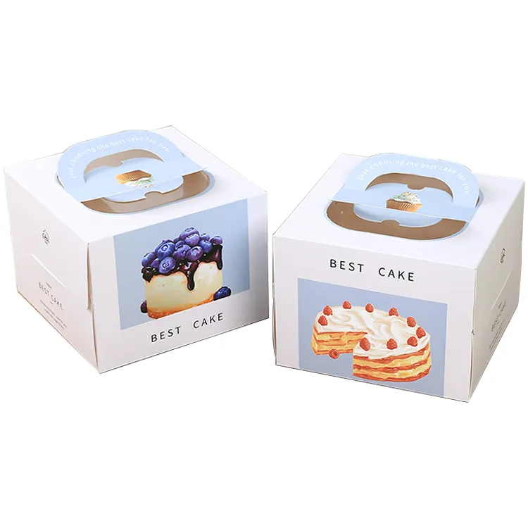 Оптовая продажа на заказ 3 4 6 десертная коробка для выпечки бумажная коробка с досками и оконная коробка для упаковки тортов