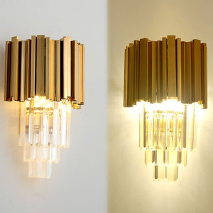 新しいファッションモダンな装飾照明壁取り付け用燭台屋内<span class=keywords><strong>LED</strong></span>ウォールランプ内部壁取り付け用燭台ブラケットクリスタル<span class=keywords><strong>LED</strong></span>ウォールランプライト家庭用