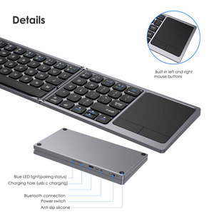 Computadoras plegables teclado caso tableta universal portátil mini recargable Bluetooth plegable táctil teclado inalámbrico - Product Image 6