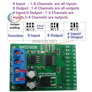 N4DIG08 3 In 1 8ch <strong>Input</strong>/Output <strong>Digital</strong> Switch Ttl Lvttl Cmos Rs485 Io Control <strong>Module</strong> <strong>Modbus</strong> Rtu Board For Plc Relay