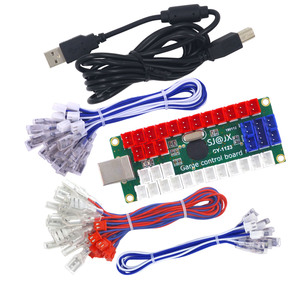 SJ @ JX DIY Arcade Kit LED USB Codificador Board Zero Delay Retro Pie MAME Raspberry Pi Controlador con Joystick Button Fight Stick