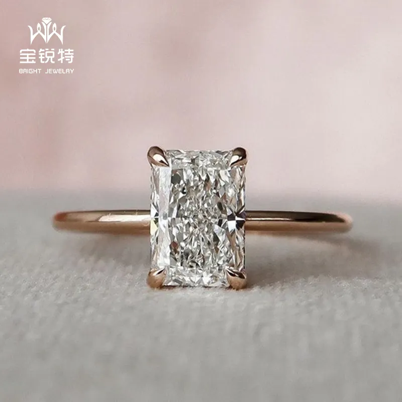 Fede nuziale con diamante in oro bianco 18 carati anello con diamante solitario da 2 carati anelli con diamanti coltivati in laboratorio