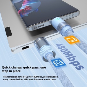 Kalın örgülü 66W hızlı şarj Huawei USB3.0 mikro-usb şeffaf veri için uyumlu Android için kablo cep telefonları - Product Image 2
