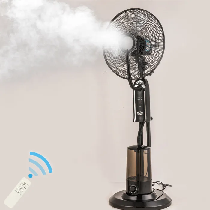 16 Inch Groothandel Afstandsbediening Elektrische Ventilator Stand Floor Luchtbevochtiger Luchtkoeling Indoor Staande Spray Water Mist Fan