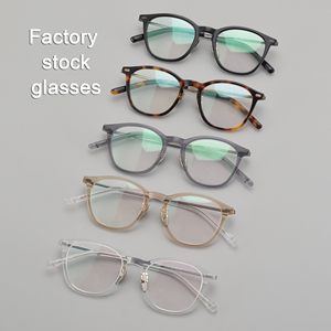Customizable Fashionable Large-<strong>frame</strong> Transparent Titanium Glasses <strong>Frames</strong> with High-quality Acetate Optical Eyeglass <strong>Frames</strong>