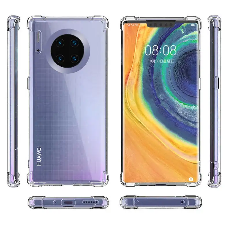 TPU पीसी Shockproof के लिए स्पष्ट पारदर्शी मोबाइल फोन के मामले में Huawei मेट के लिए 20/30/40Pro फोन के मामले में डिजाइन