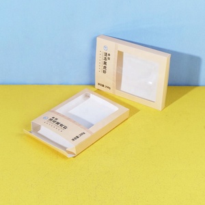 Hộp in ấn tùy chỉnh Cmyk các tông màu trắng gấp giấy thực phẩm đông lạnh tôm màu be gói hình chữ nhật hộp với cửa sổ trong suốt - Product Image 1