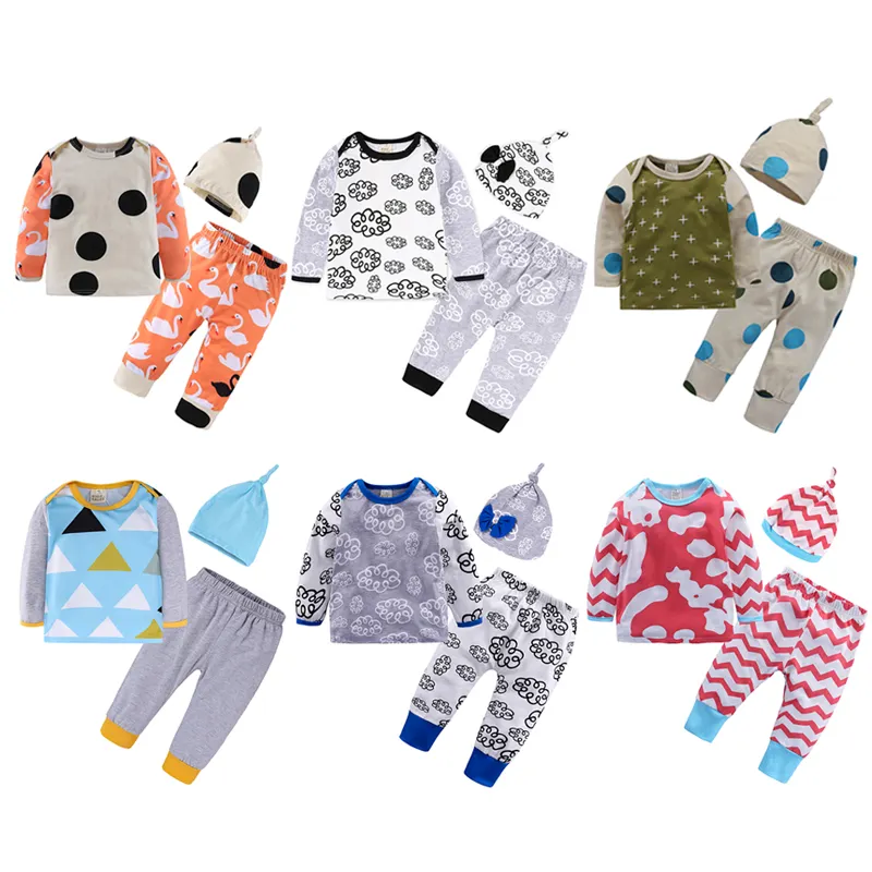 Ensemble 3 pièces pour bébé, vêtements pour nouveau-né, hauts, pantalons, costume, vente en gros,