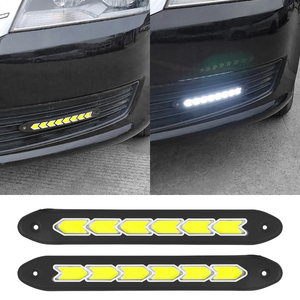2pcs הוביל אור בשעות היום דרל אור מים אור הערפל 12v cob יום ערפל אור סיבוב אות מכוניות גמישות