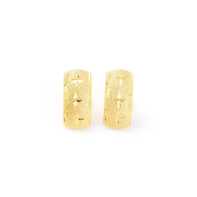 JXX JED-S28-8N पाले सेओढ़ लिया पैटर्न कान की बाली 24k रचनात्मक डिजाइन महिलाओं स्टड कान की बाली पीतल सोना मढ़वाया माँ उपहार गहने थोक