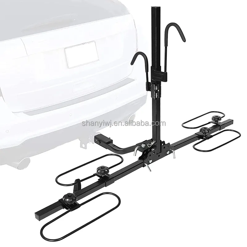 TOOTUFF 2 Bikes Folding Platform Style Bike Rack Hitch Mounted Bicycle Car Rack Carrier for SUV Sedan