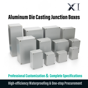 Chết đúc nhôm Hộp nối chống thấm nước với gia công CNC, khoan, khắc và in lụa cho các ứng dụng điện - Product Image 2