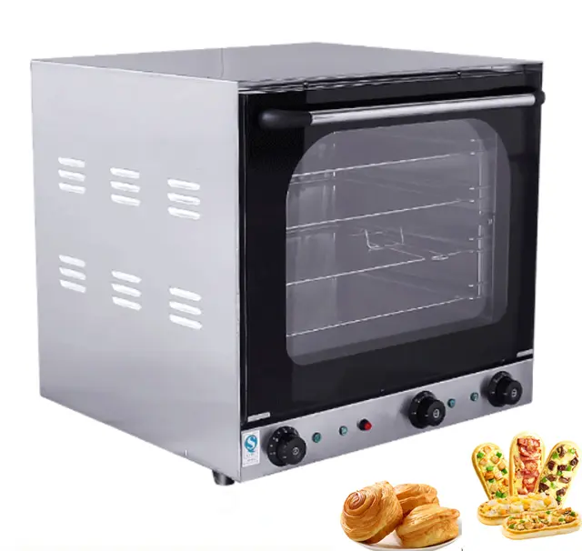 Forno elétrico de convecção de cozimento de aço inoxidável, forno de convecção elétrica super chef de casa e forno a vapor