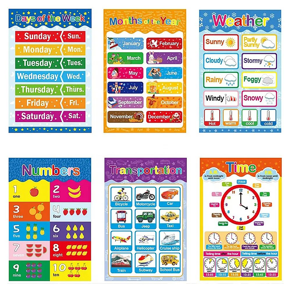 ملصقات تعليمية للأطفال, ملصقات تعليم بصور الأبجدية للأطفال مطبوعة حسب الطلب في مرحلة ما قبل المدرسة