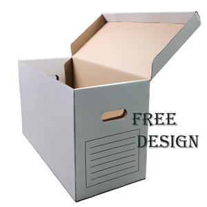 Cajas de cartón de papel corrugado para almacenamiento de archivos, con asas, para el hogar, con tapa, A4 - Product Image 1