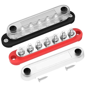 4xM8 5xM6 6xM8/M10 4 5 6 7 Stud Terminals Screws Black/Red <strong>BusBar</strong> 150A 300A 48VDC Power Distribution Block with Cover for Marine - Product Image 6