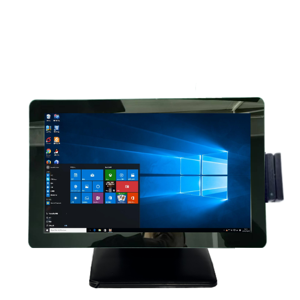Оптом 15,6 дюймов емкостный сенсорный экран POS Компьютер Win 10 все-в-одном кассовый аппарат система считыватель штрих-кодов платежные киоски - Product Image 1