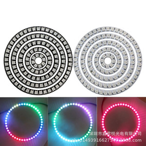 WS2812B RGB LED piksel halka 8 16 24 35 45 Leds adresli tam renkli yuvarlak daire DC5V WS2812 IC modülü - Product Image 4