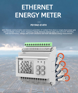 Modbus <strong>TCP</strong>/<strong>IP</strong> Ethernet RJ45 Port Power Meter Multi <strong>Functional</strong> 3/Single Phase Din Rail Energy Meter - Product Image 3