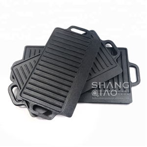 Pre-seasoned Rectangular Grill Griddle Set for Kitchen <strong>Baking</strong> Projects Cast Iron Griddle - Product Image 5