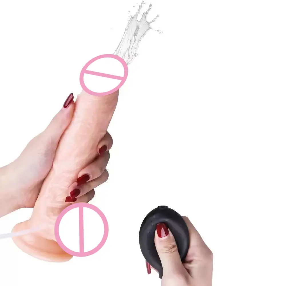Vibrador realista macio poderoso ventosa para homens masturbação brinquedos spray de água vibrador masturbador brinquedos para mulheres