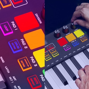 Konix Mini <strong>Keyboard</strong> Piano Portable Color Light Mini Piano Studio <strong>Midi</strong> <strong>Keyboard</strong> <strong>Controller</strong> 25 Key USB <strong>Midi</strong> <strong>Keyboard</strong> - Product Image 3