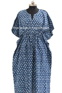Hint el yapımı Farida Kahlo Kaftan uzun pamuk Kaftan kapak up gecelik Kaftan kadın giyim kadın elbise kıyafeti giymek