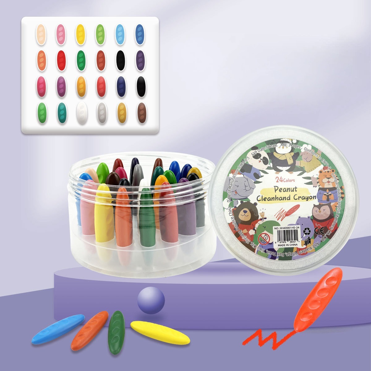 24 couleurs pour boîte en plastique