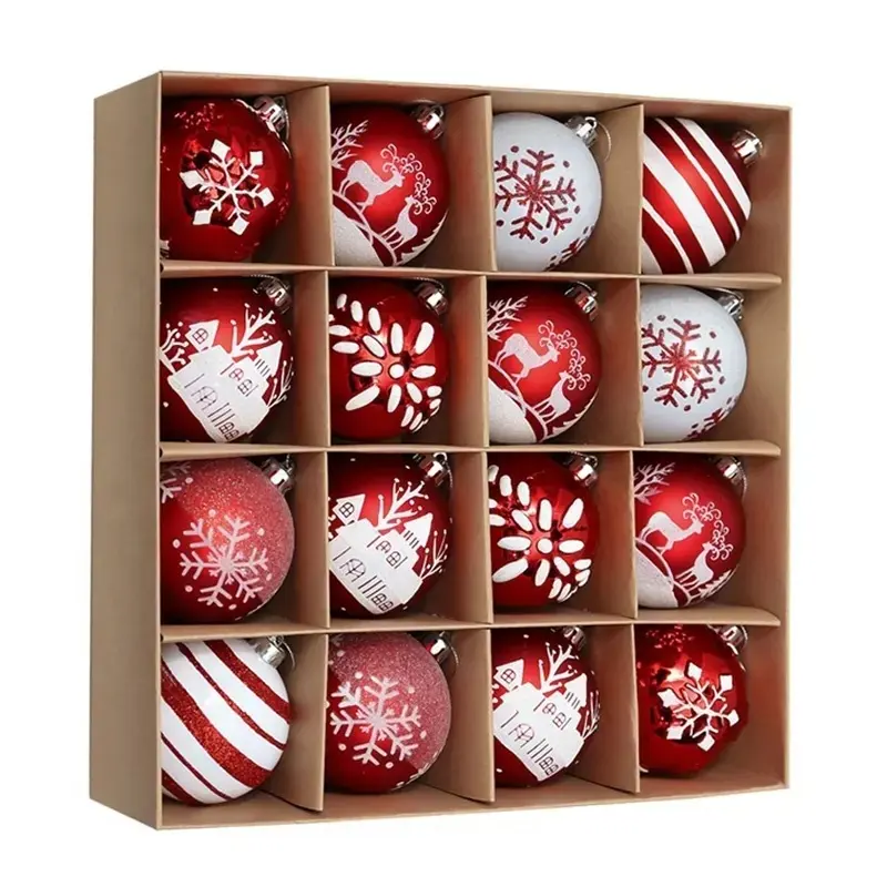 Bricolage peint à la main de luxe imprimé nouveau produit de Noël ornements boule en plastique pour la décoration d'arbre