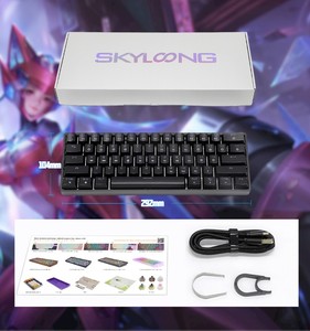 HK gaming-Teclado mecánico original GK61 SK61, 61 teclas rgb, intercambiable, 60% - Product Image 6