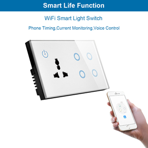 Smart Life App 4 Gang Wifi Switch presa Wifi universale intelligente presa WIFI a parete multifunzione elettrica a 3 Pin intelligente