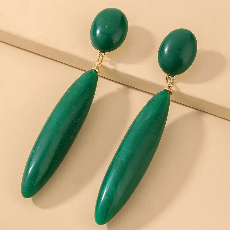 Kaimei 2019 new fashion jewelry brown acrylic earrings geometrical resin acetate plates round shaped dangle earrings 2018