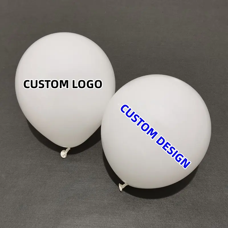 Wholesale Factory Cheap Inflatable Air Helium White Balloon Custom Logo Personalized Design Globes Latex printing balloon