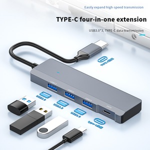4in-1超高速5Gbps <span class=keywords><strong>USB</strong></span> <span class=keywords><strong>3.0</strong></span>集线器适配器多端口<span class=keywords><strong>USB</strong></span> C型SD PC笔记本电脑平板手机铝电脑配件
