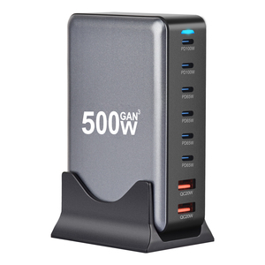 Alto rendimiento 400W 500W 5C3A 6C2A 8 puertos múltiples rápido inteligente USB C PD GaN cargador adaptador de corriente para ordenador portátil, teléfono y tableta - Product Image 3