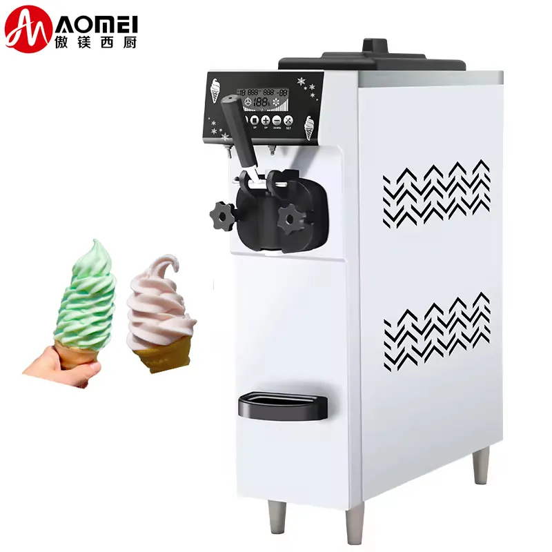 Commercial Mini Ice Cream Machine Frozen Yogurt Soft Serve Ice Cream Machine Counter top Ice Cream Maker