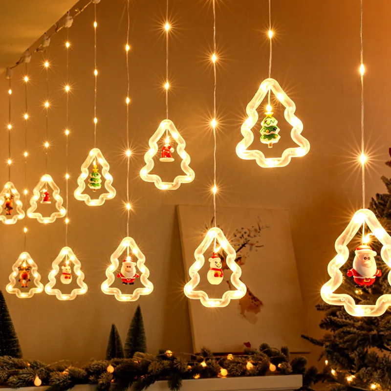 Ev süsleri Xmas hediyeler 2024 yeni yıl Merry Christmas süslemeleri noel ışıkları 3m 10LED perde çelenk
