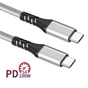 批发100W PVC快速充电USB至C型数据线编织屏蔽手机电脑和耳机用 - Product Image 3