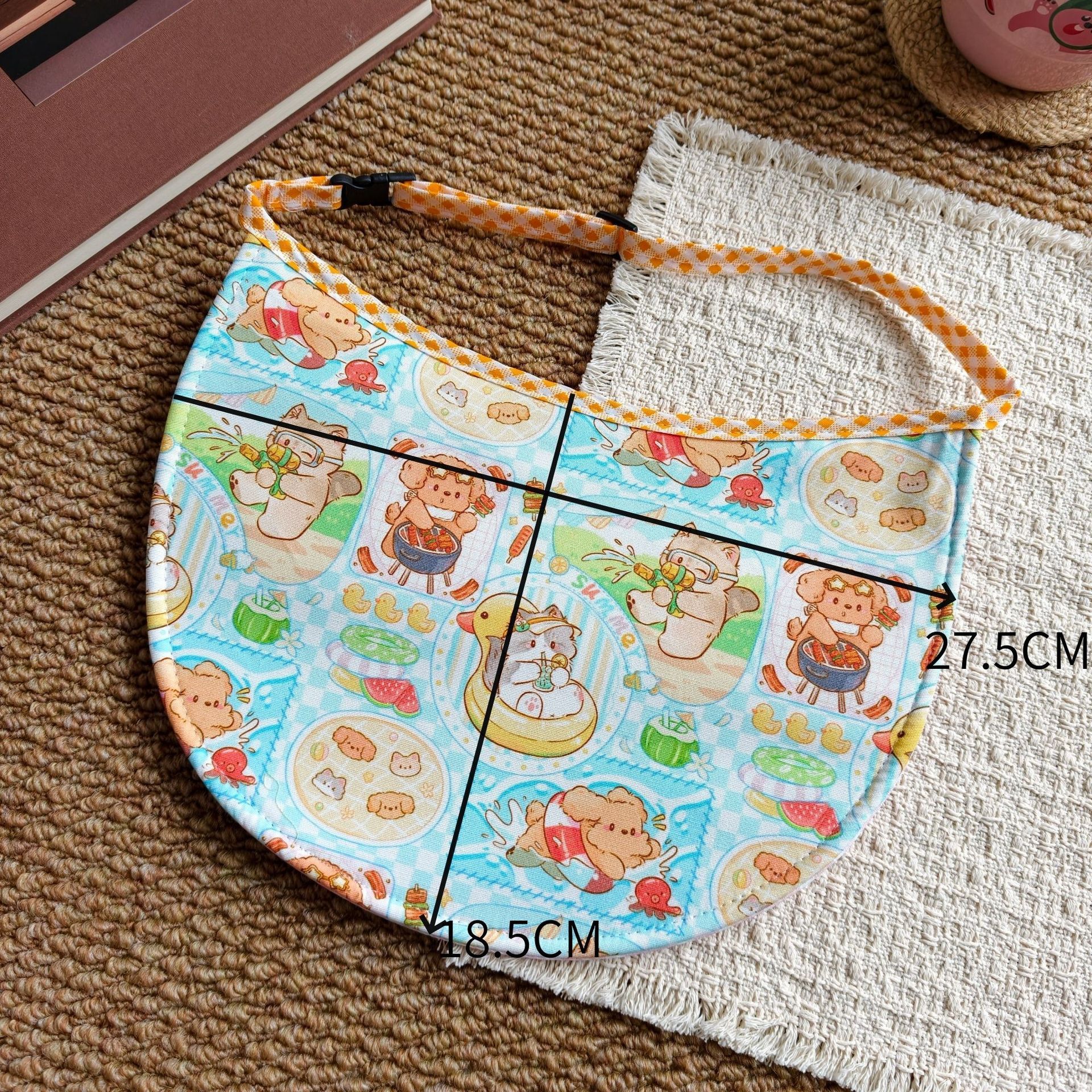 Blue-background cat party bib