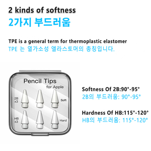 ソフトペンシルペン先2B交換可能なシリコンラバータッチスクリーンスタイラスタッチペンチップIpad用Apple Pencil Tips Nibs 1st 2nd - Product Image 2
