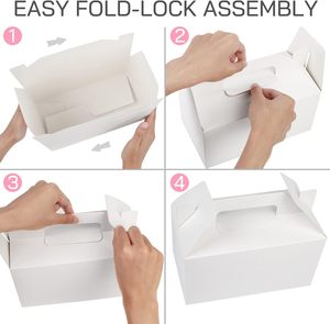 Hộp đầu hồi lớn có tay cầm hộp quà màu trắng hộp goodie cho đám cưới sinh nhật - Product Image 3