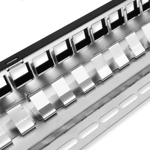PANEL de parche blindado RJ45 STP, 19 '', 1U, 24 puertos, con conector de módulo CAT6A