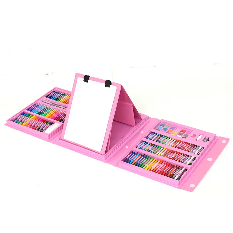 Hot Sale Pink 176Pcs Großes Geschenk Tragbare Kunst Box Öl Pastell Buntstifte Buntstifte Marker Malerei Zeichnung Kunst Set